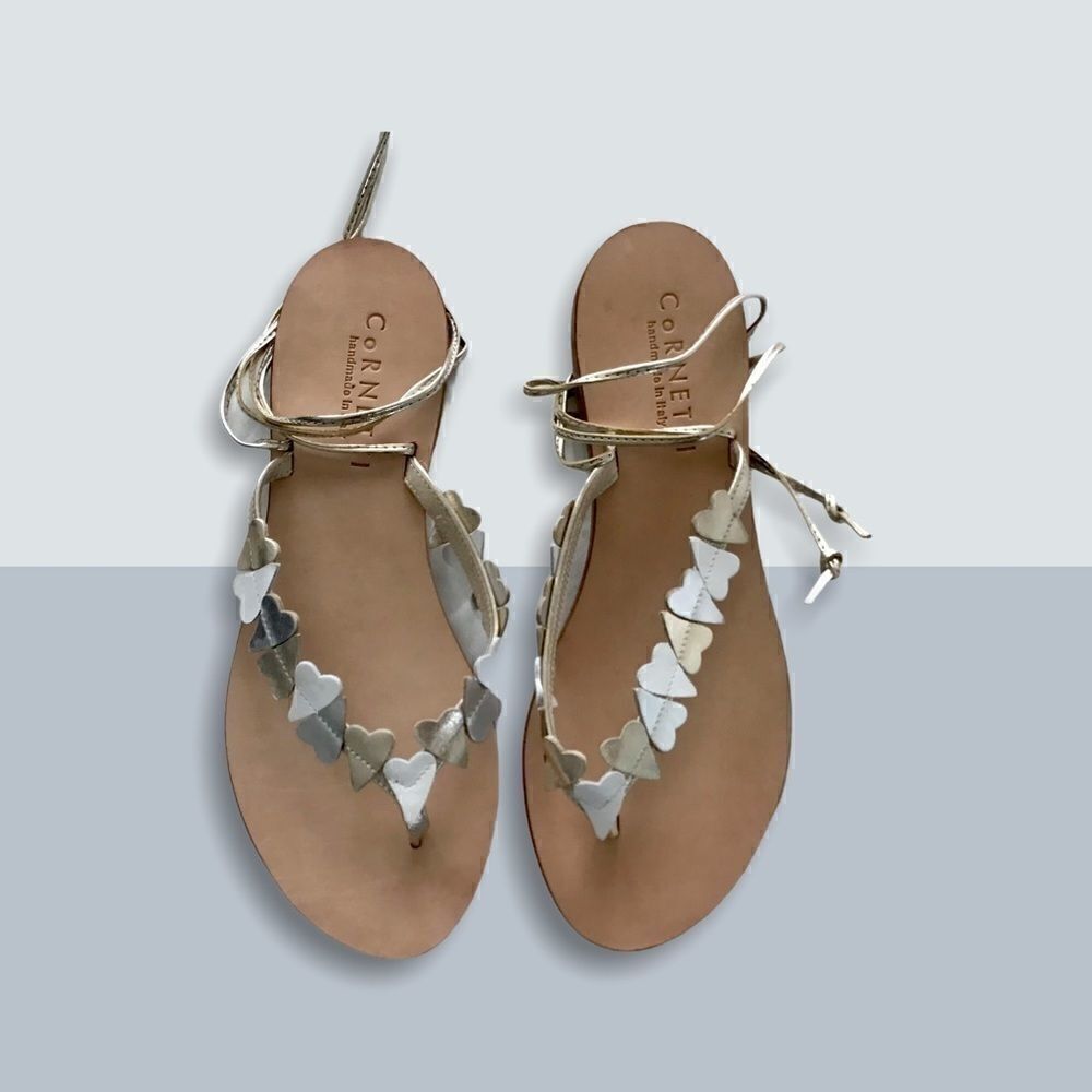 CoRNETTI Heart Lace Up Sandals NWOT